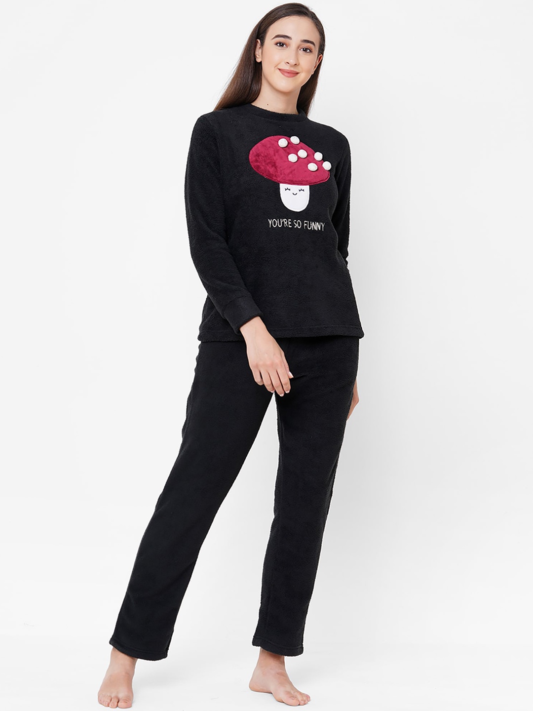

Sweet Dreams Women Black Printed Night suit
