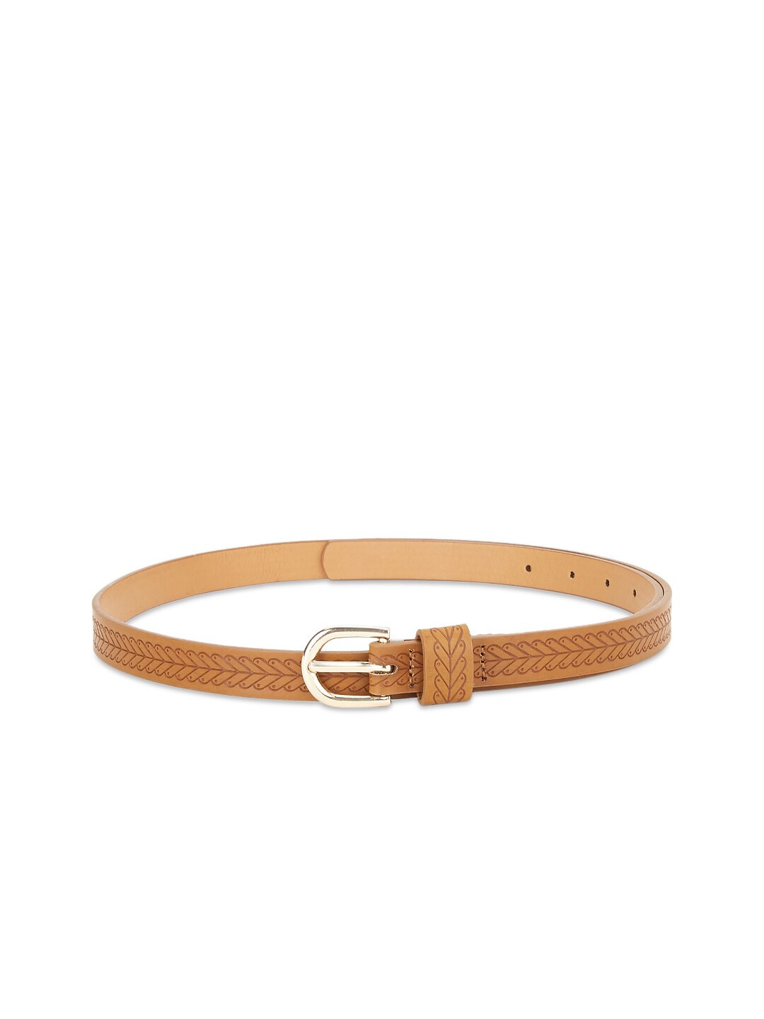 

Forever Glam by Pantaloons Women Tan Textured PU Belt