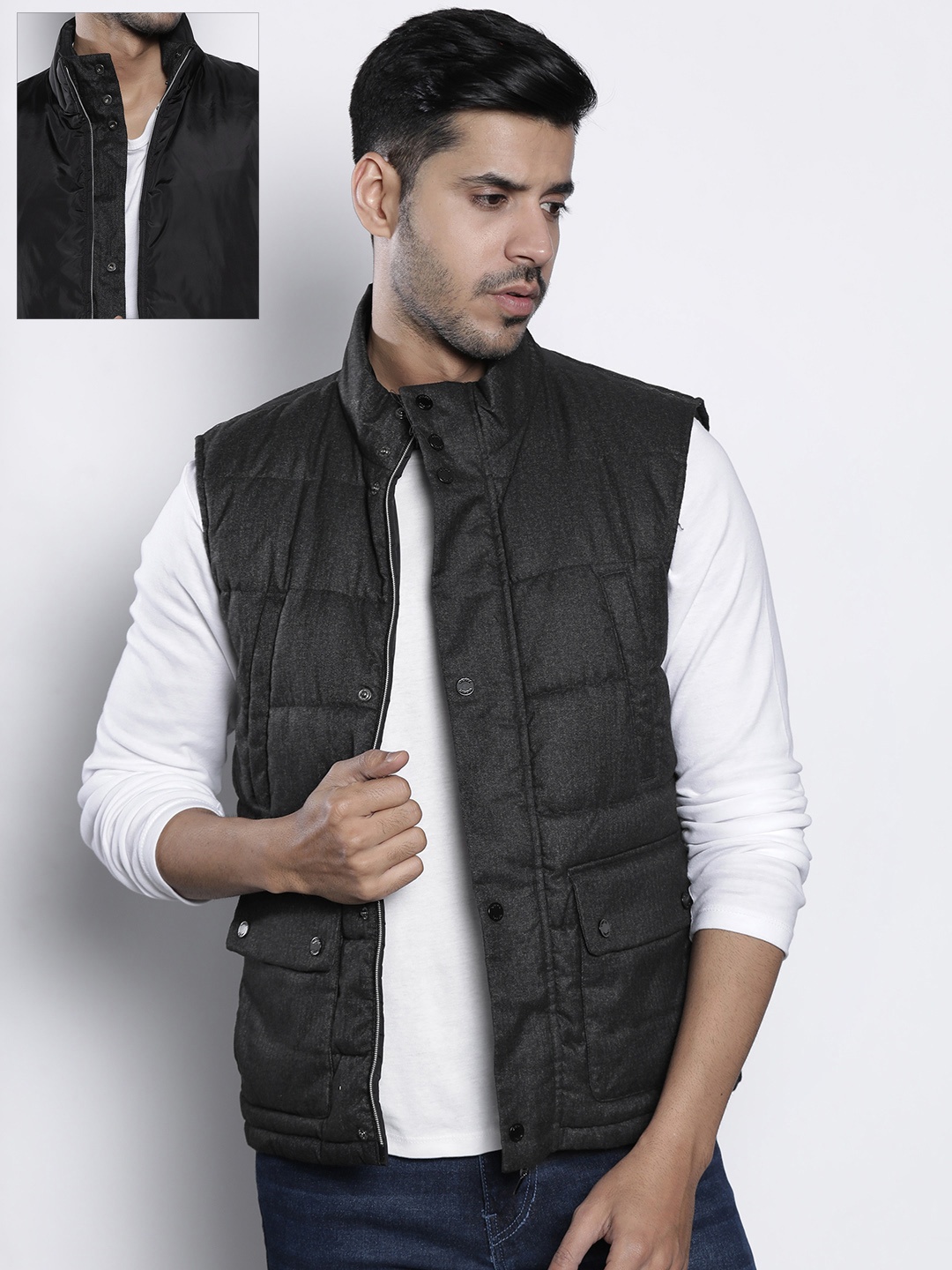

Geox Men Black Lightweight Reversible Padded Jacket