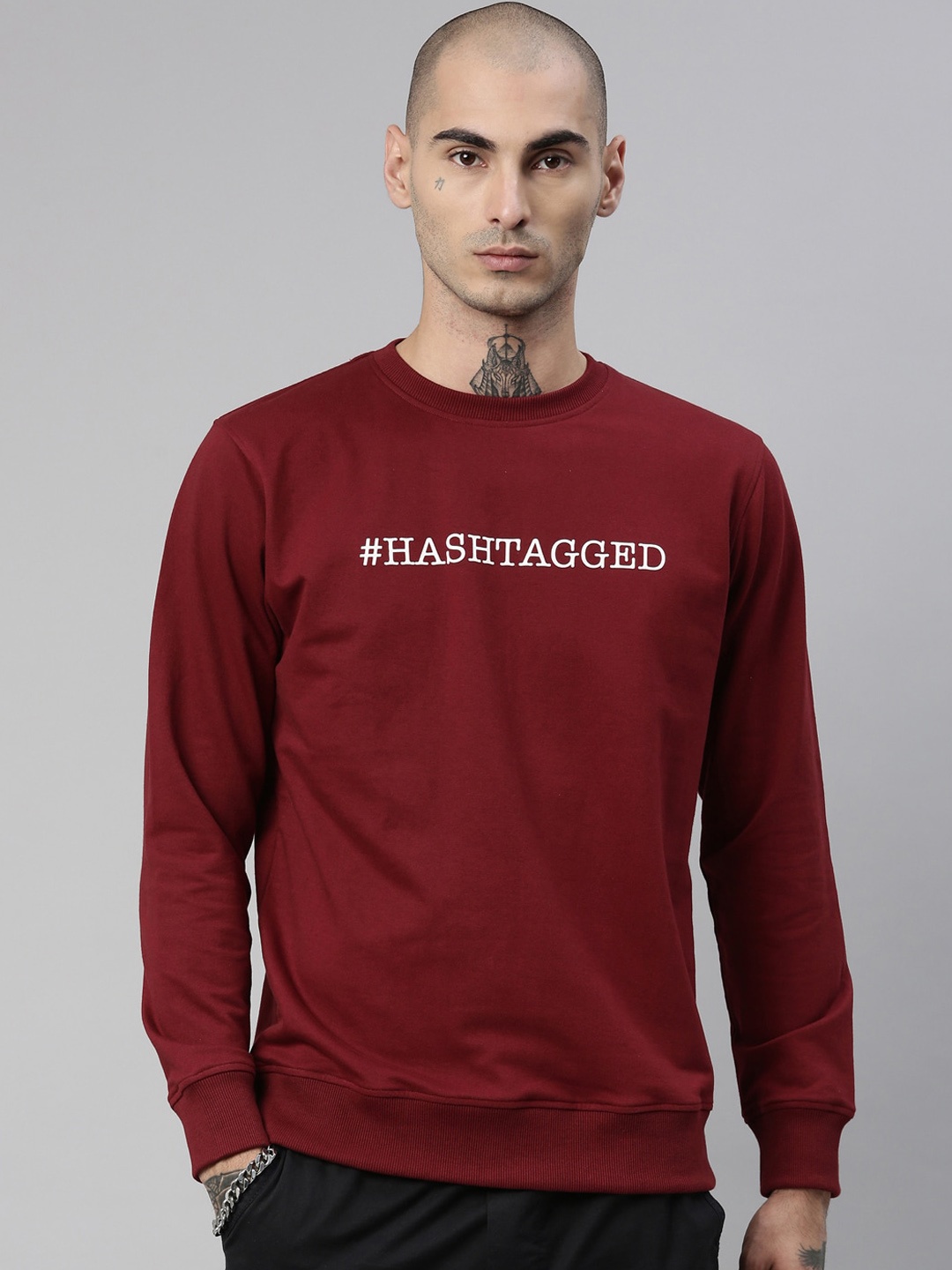 

Breakbounce Men Maroon Printed Sweatshirt