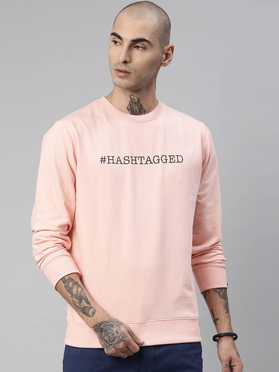 

Breakbounce Men Pink Printed Sweatshirt