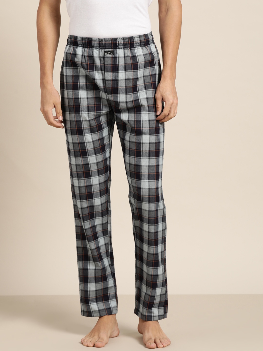 

Hancock Men Grey Tartan Check Comfort Fit Pure Cotton Lounge Pants