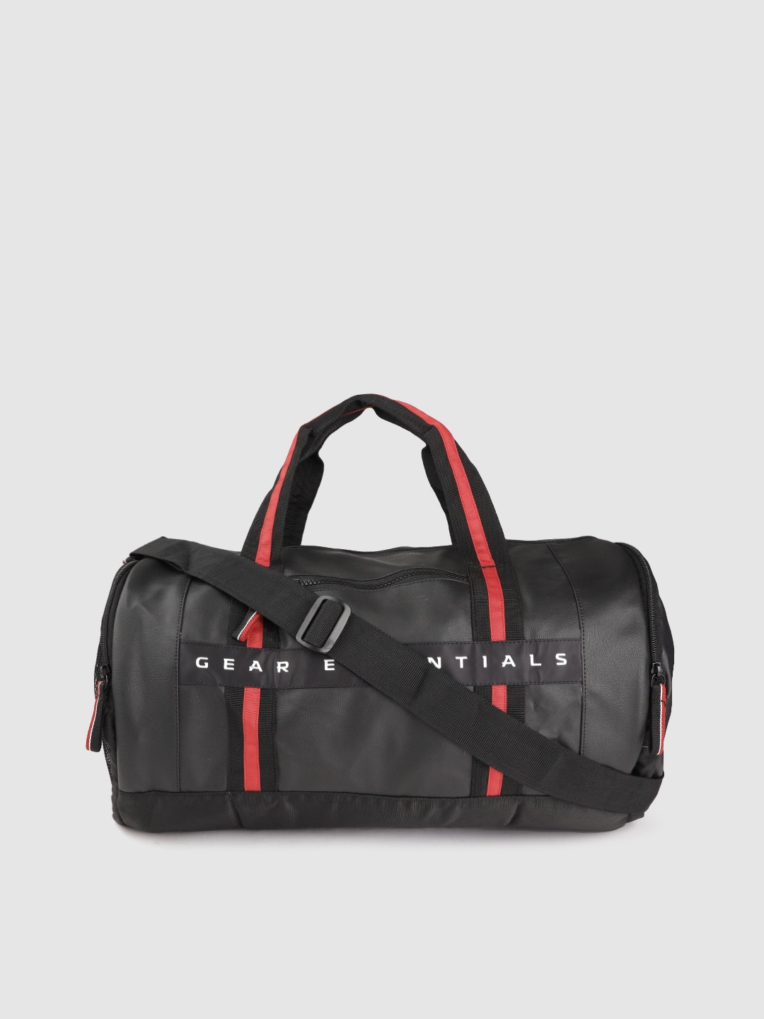 

Gear Unisex Black Solid Clubsport Duffel Bag with Brand Logo Print Detail