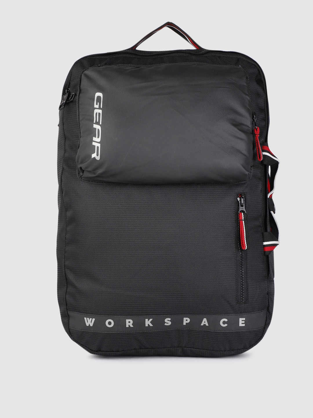 

Gear Unisex Black Solid Workspace Hybrid Briefcase Backpack