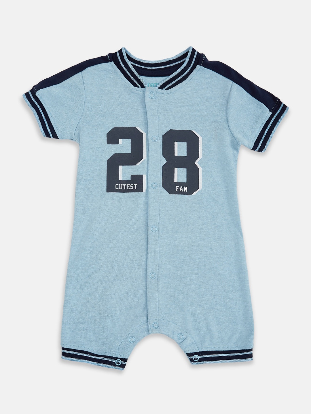 

Pantaloons Baby Boys Blue Cotton Printed Sleepsuit
