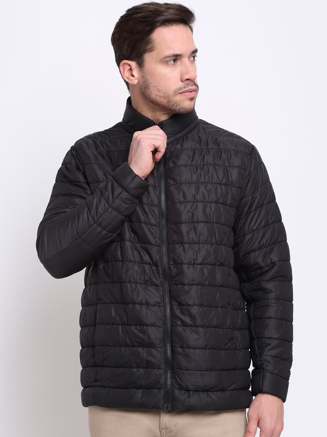 

Cantabil Men Black Lightweight Padded Jacket