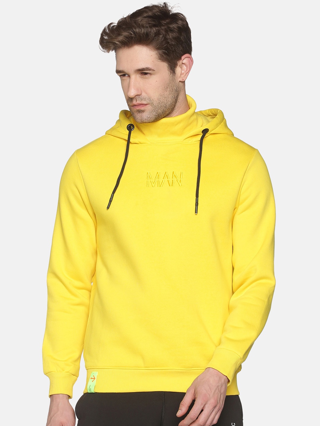 

SHOWOFF Men Yellow Hooded Sweatshirt