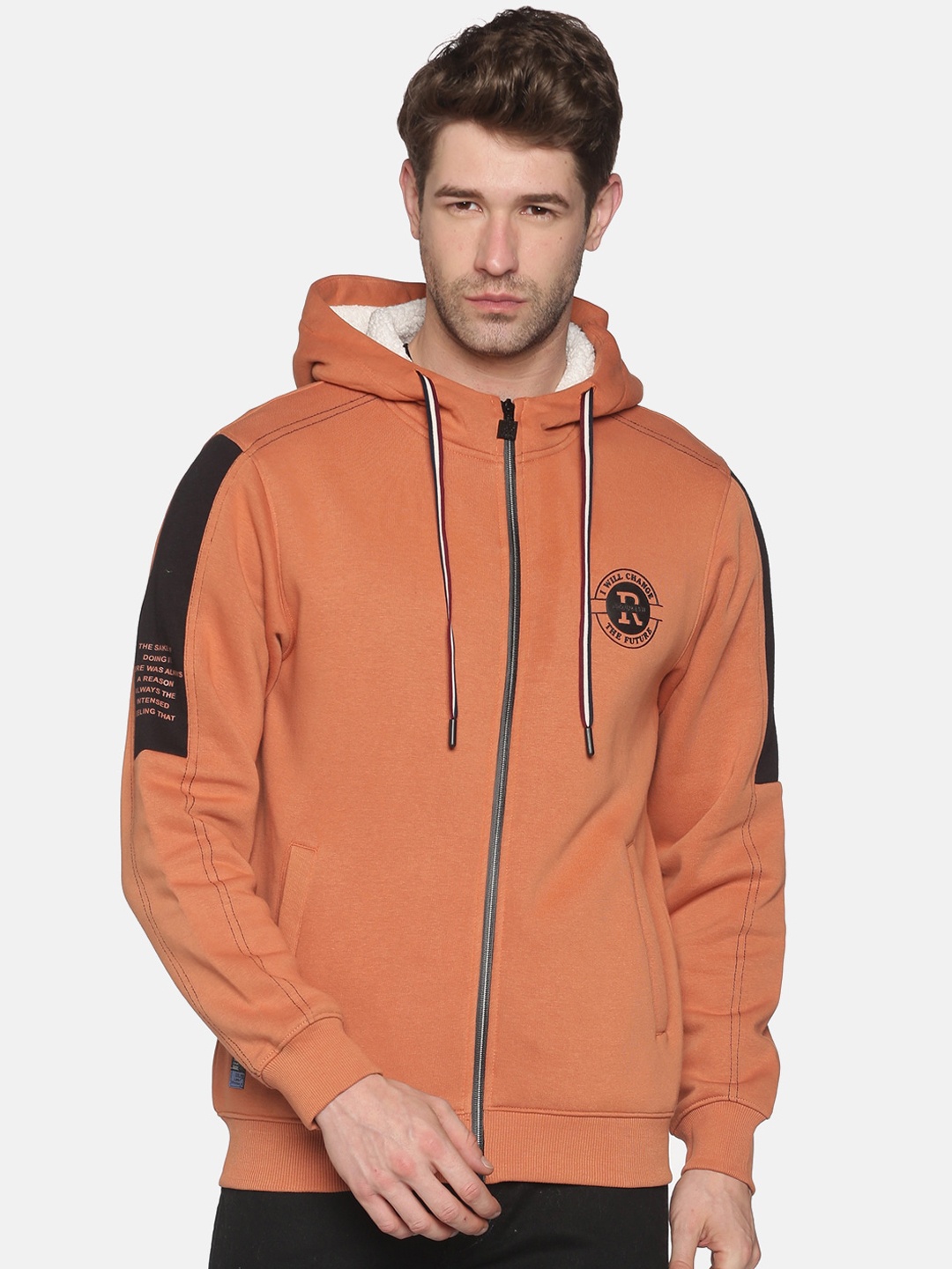 

SHOWOFF Men Rust Hooded Sweatshirt