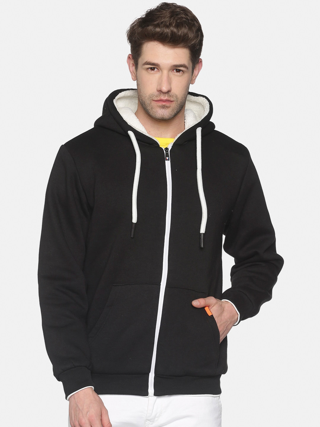 

SHOWOFF Men Black Hooded Sweatshirt