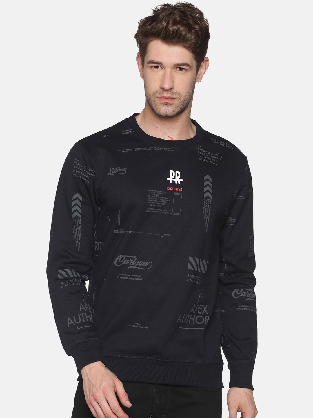 

SHOWOFF Men Navy Blue Printed Sweatshirt