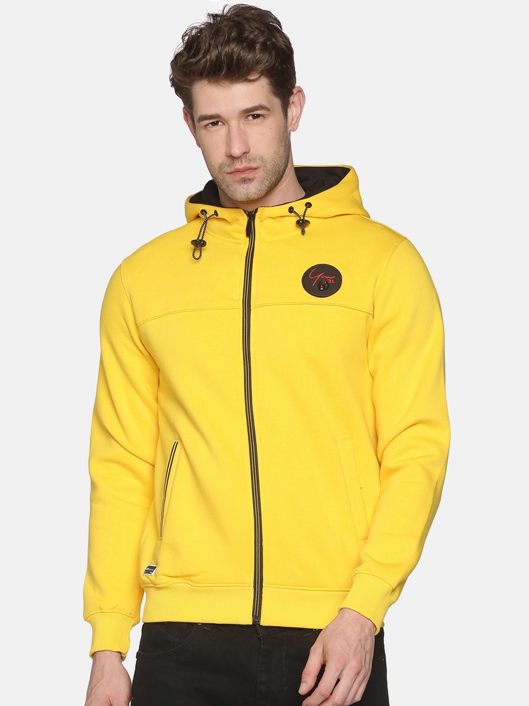 

SHOWOFF Men Yellow Hooded Sweatshirt