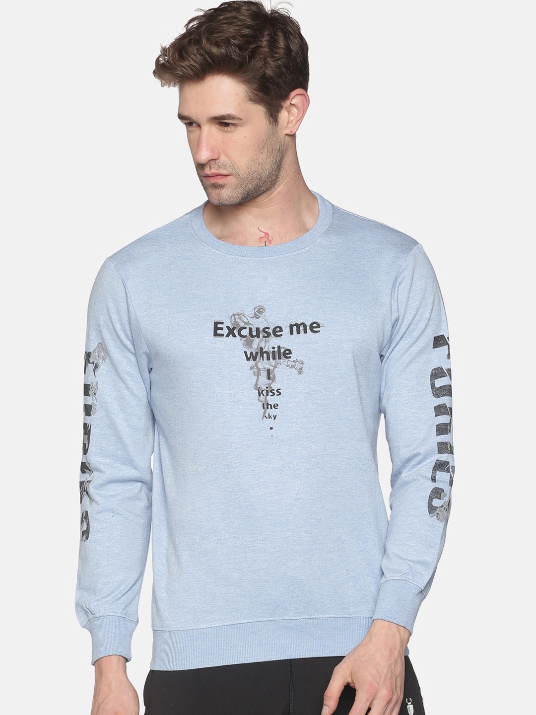 

SHOWOFF Men Blue Printed Sweatshirt
