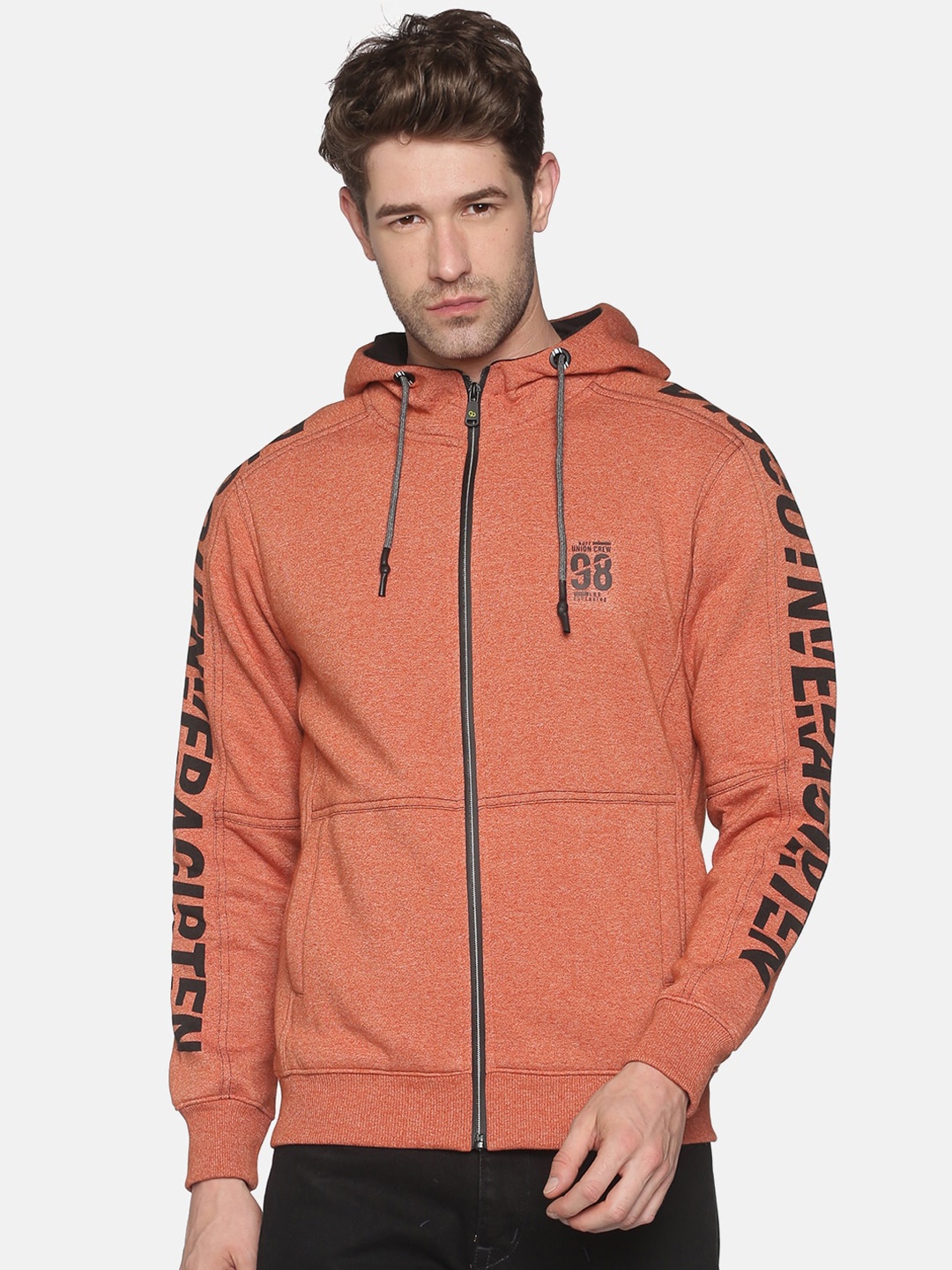 

SHOWOFF Men Rust Hooded Sweatshirt