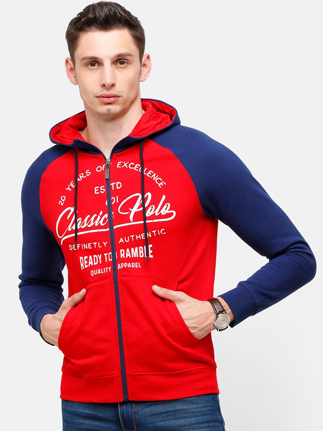 

Classic Polo Men Red Hooded Sweatshirt