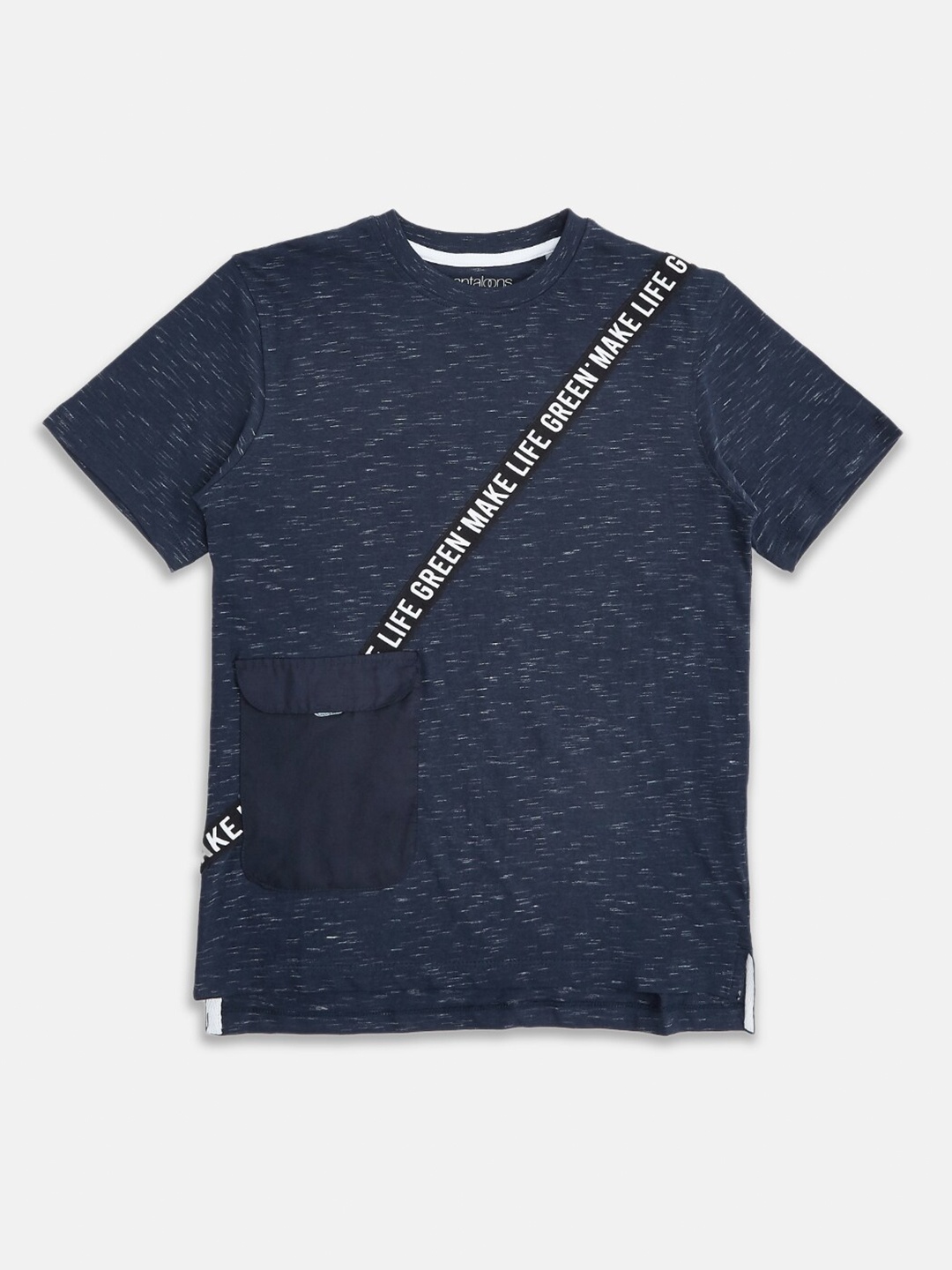 

Pantaloons Junior Boys Navy Blue Printed Pockets T-shirt