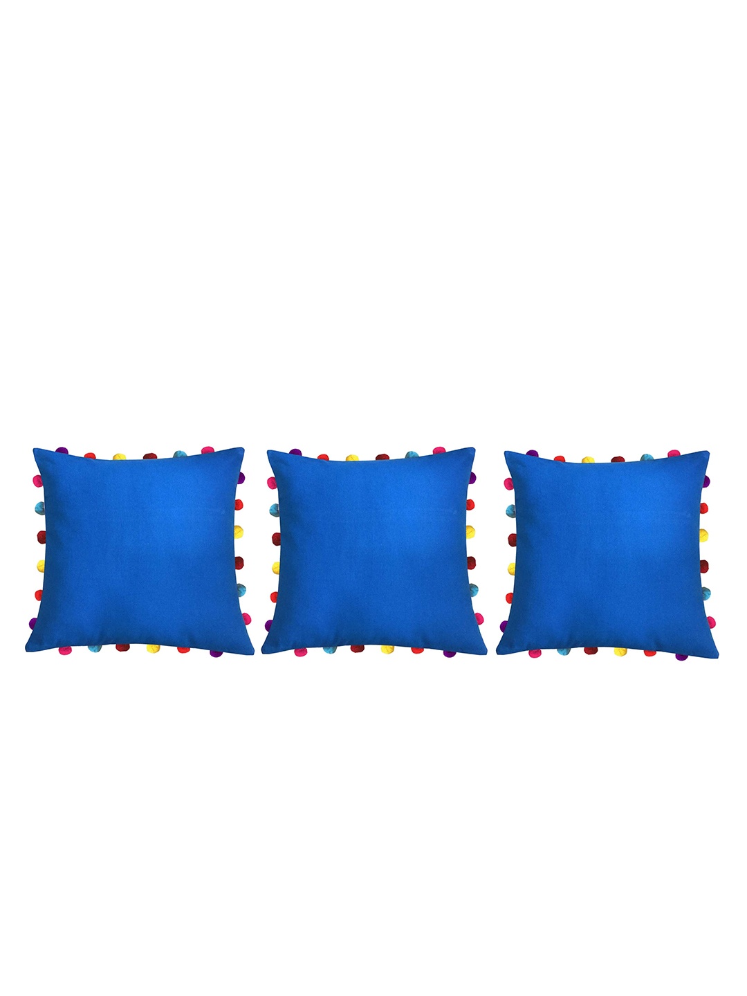 

Lushomes Blue 3 Pieces Square Cushion Covers
