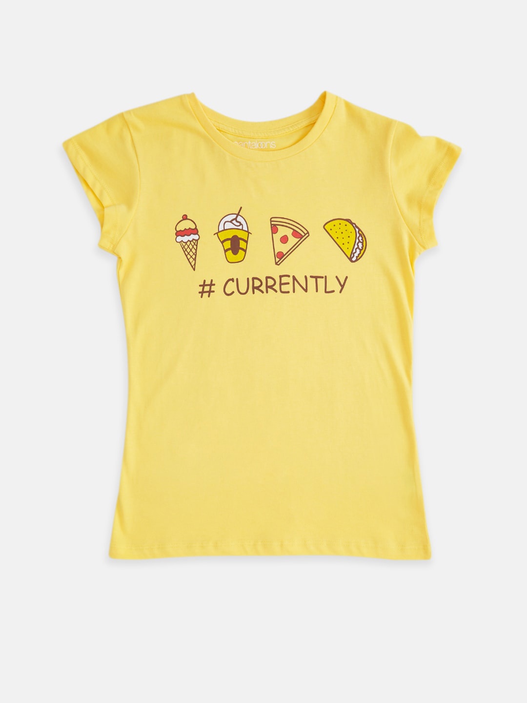 

Pantaloons Junior Girls Yellow Typography Printed T-shirt