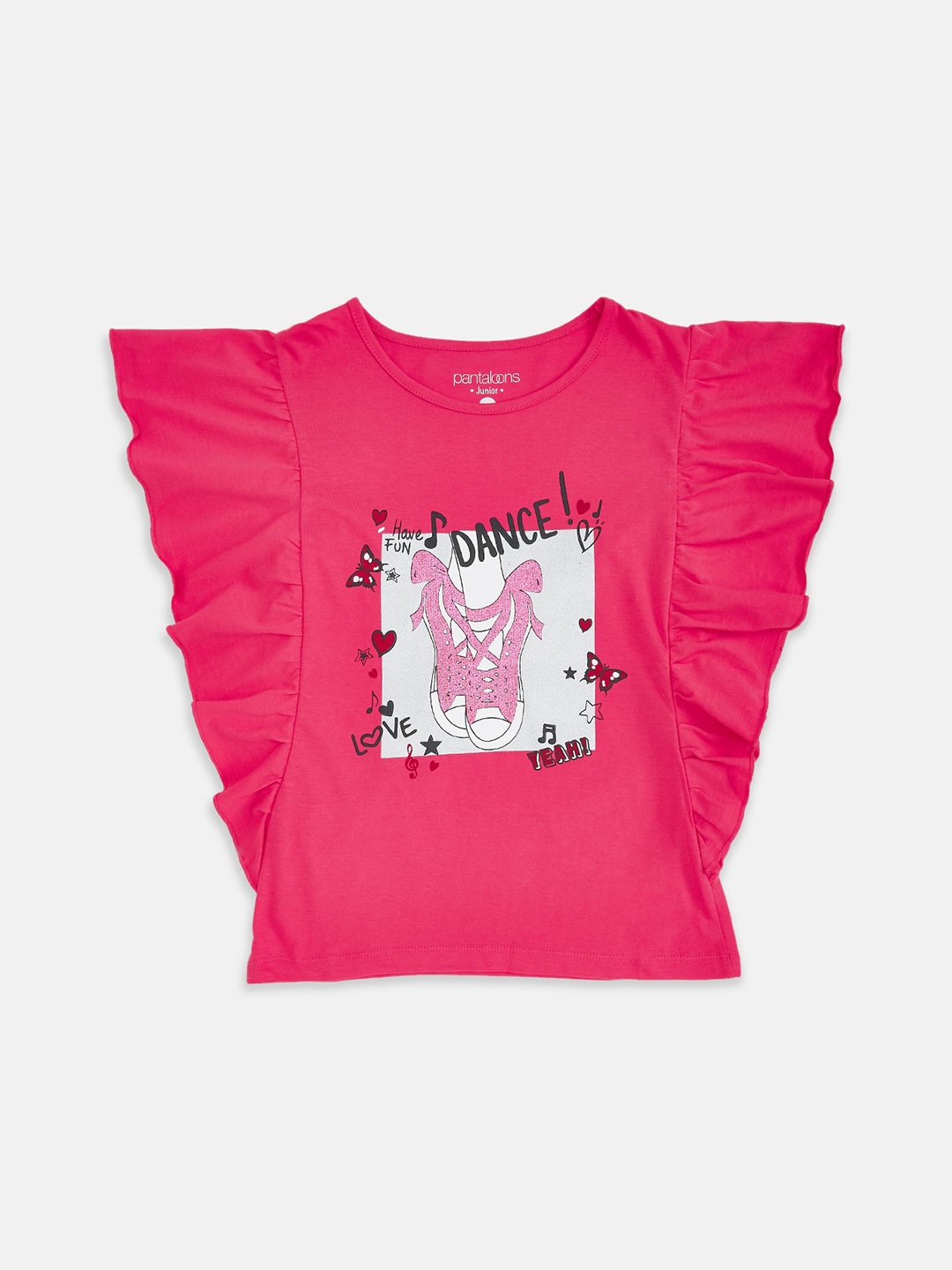 

Pantaloons Junior Girls Pink Printed T-shirt