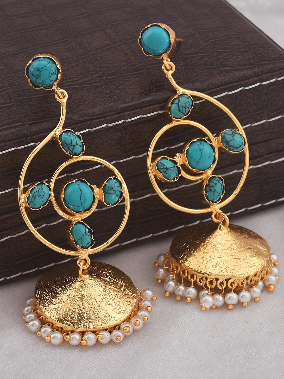 

Tistabene Blue Contemporary Jhumkas Earrings