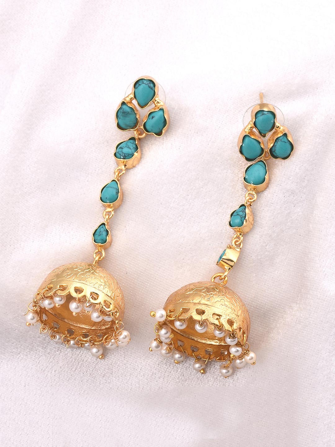 

Tistabene Blue Contemporary Jhumkas Earrings