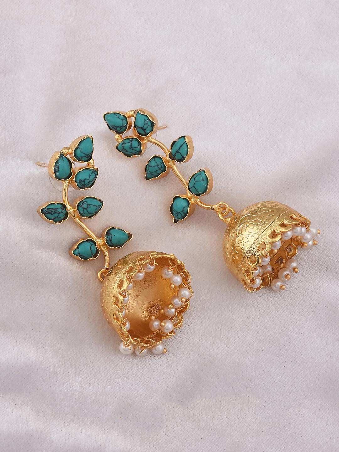 

Tistabene Blue Contemporary Jhumkas Earrings