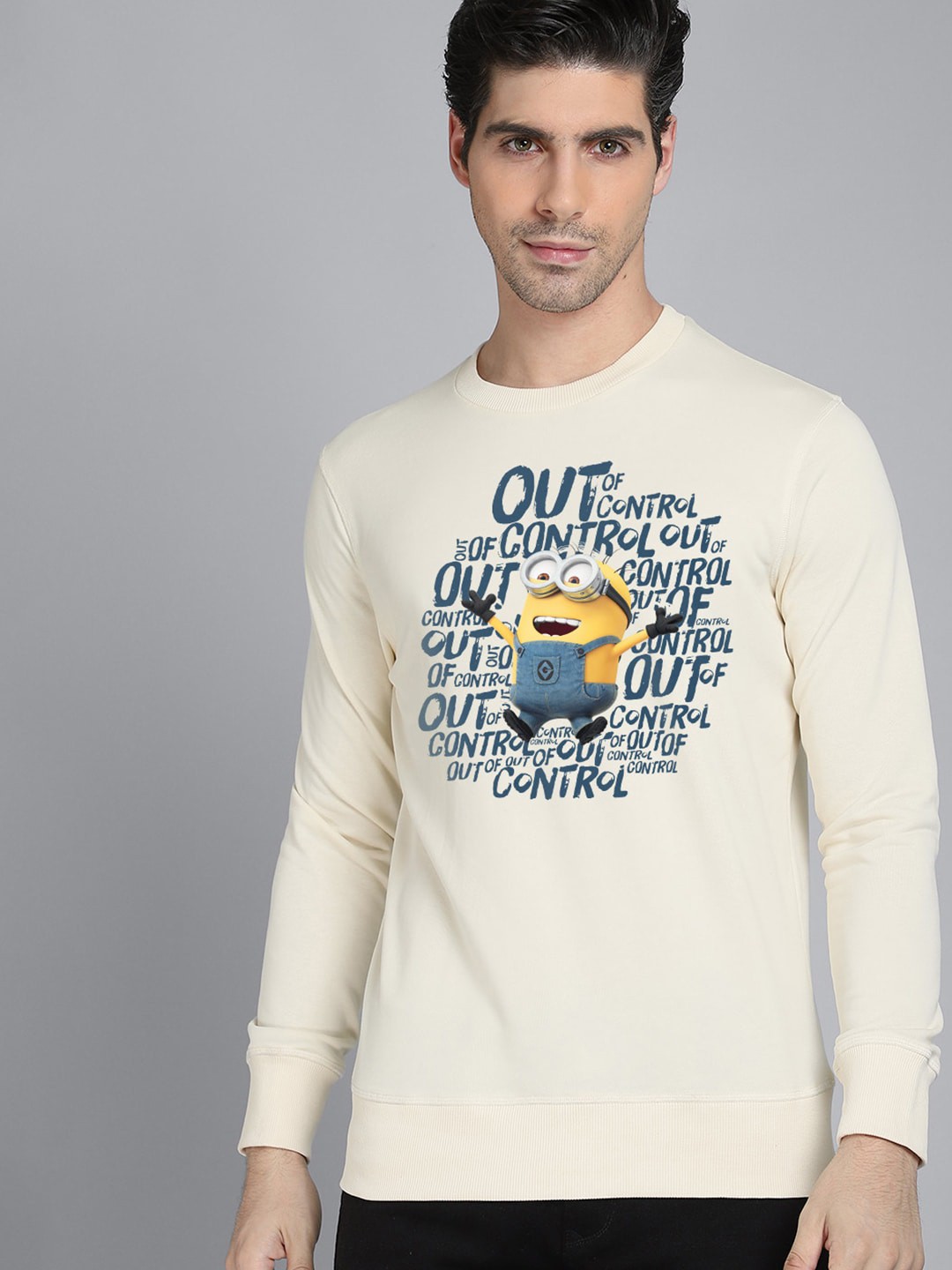 

Free Authority Minions Printed Men Off White Printed Sweatshirt
