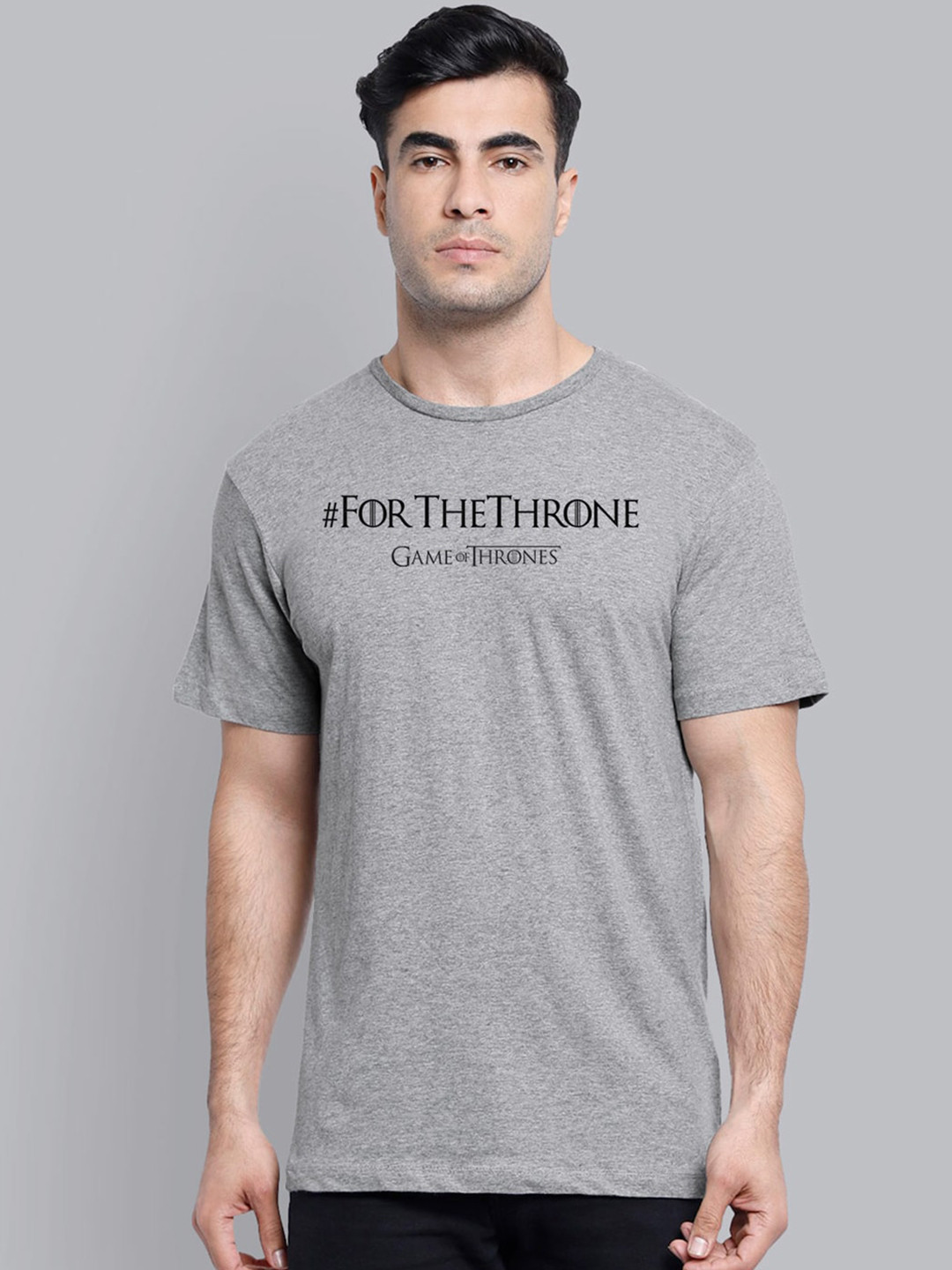 

Free Authority Game Of Thrones Men Grey Typography Printed T-shirt