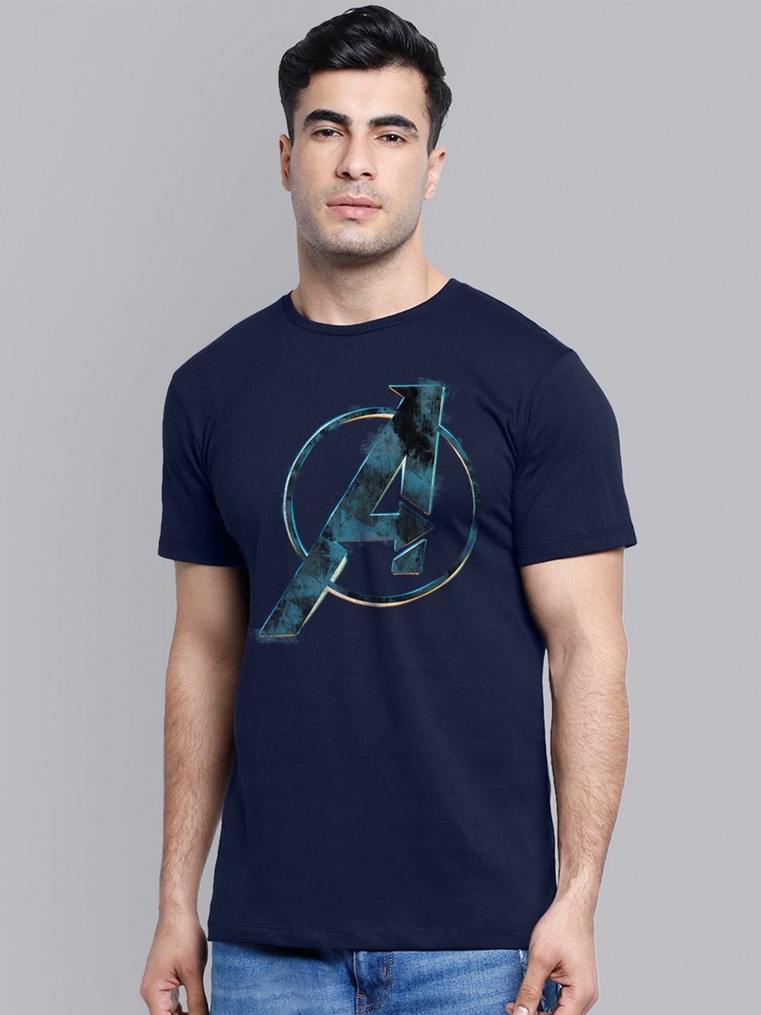 

Free Authority Men Blue Avengers Printed T-shirt