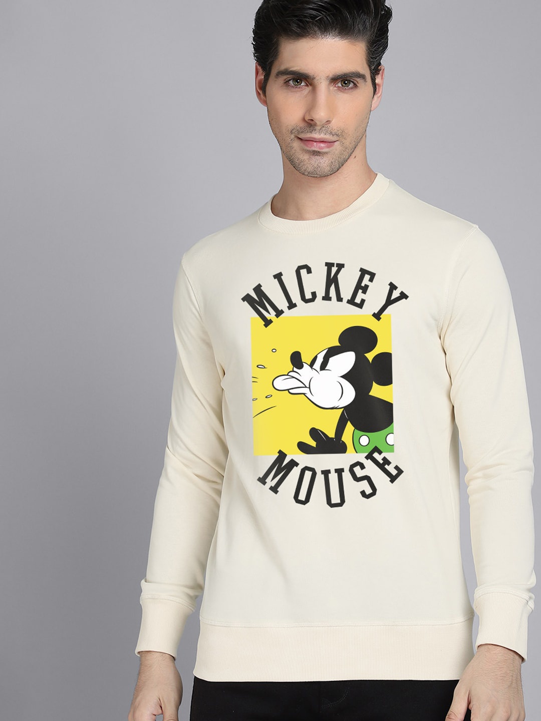 

Free Authority Mickey & Friends Men Off White & Black Printed Sweatshirt