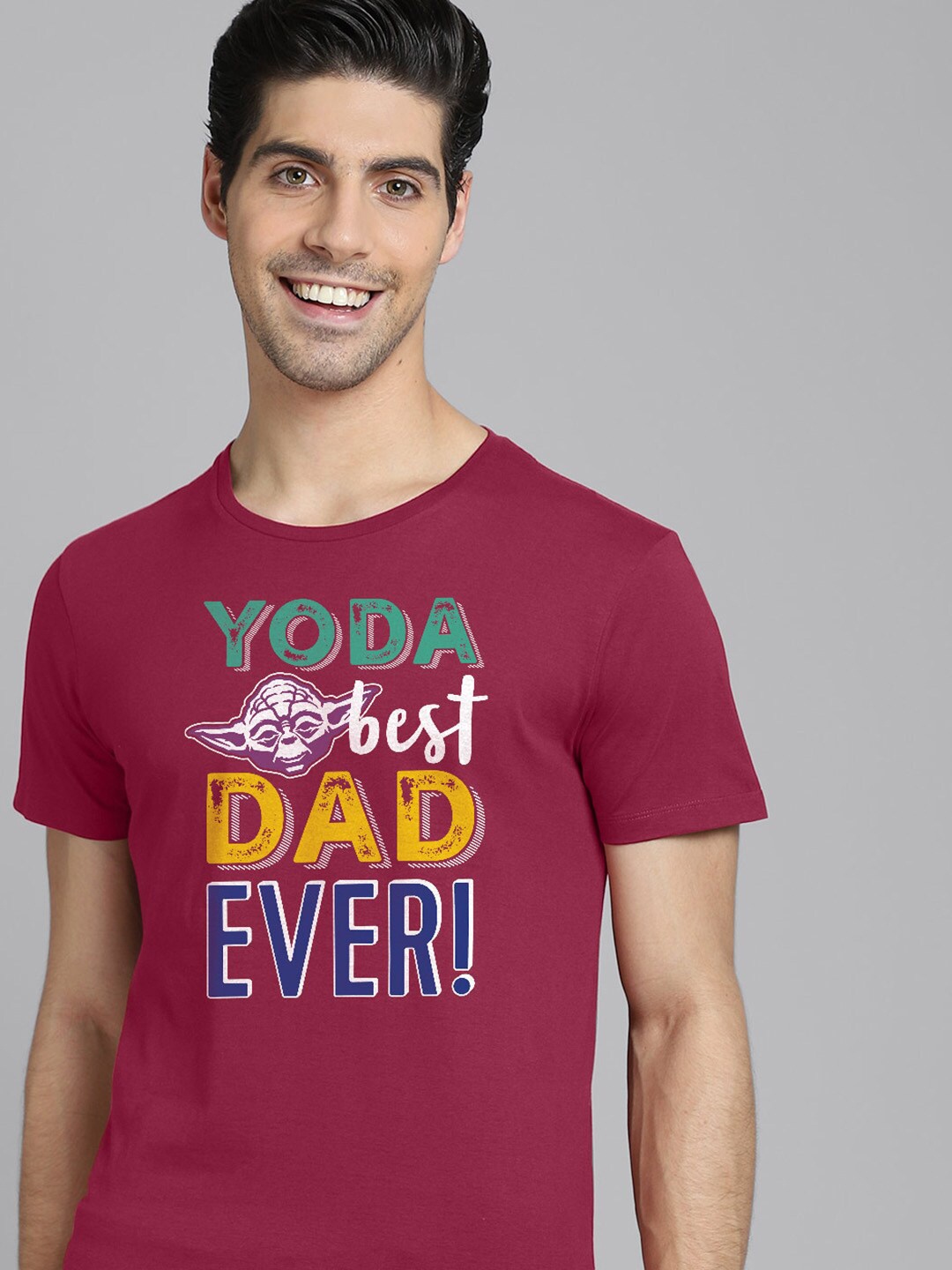 

Free Authority Men Red & Yellow Typography Star Wars Printed T-shirt