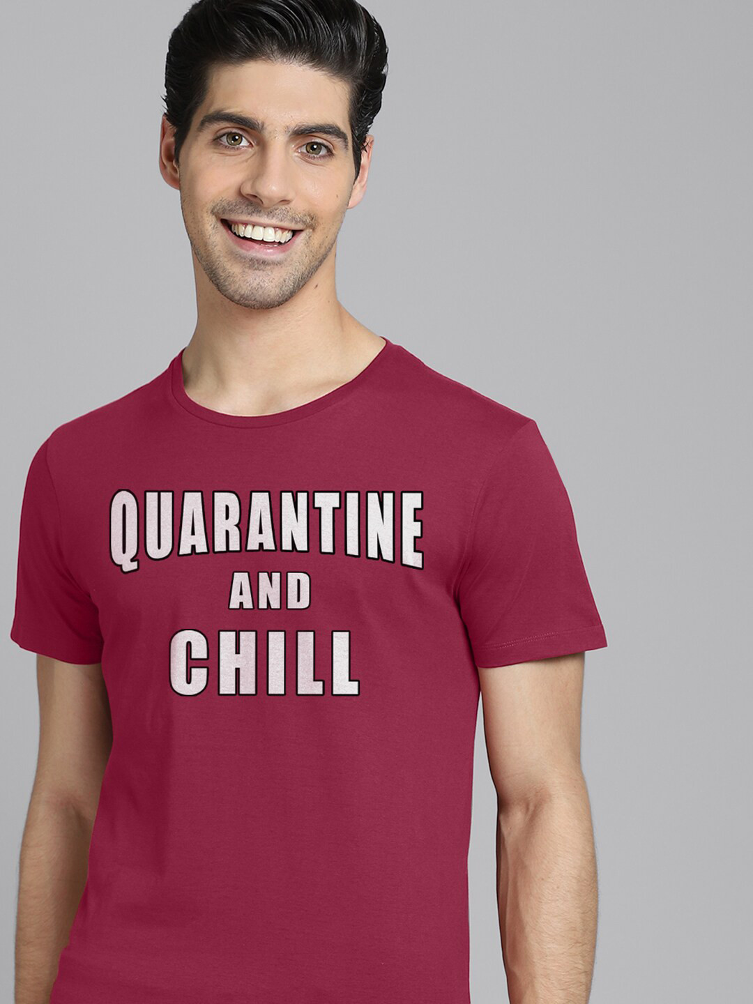 

Free Authority Men Red & White Typography Printed T-shirt