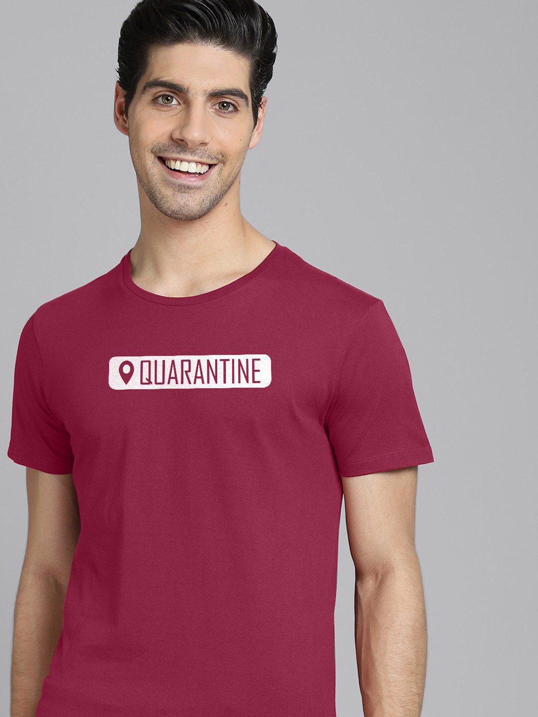 

Free Authority Men Red & White Typography Printed Pure Cotton T-shirt