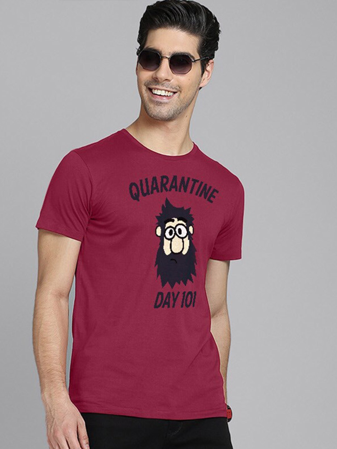

Free Authority Men Red & Black Printed T-shirt