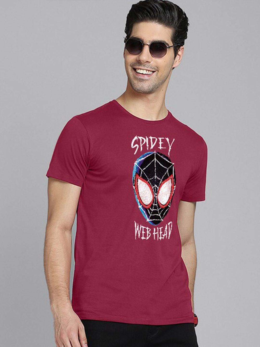 

Free Authority Men Red & Black Spider-Man Printed T-shirt