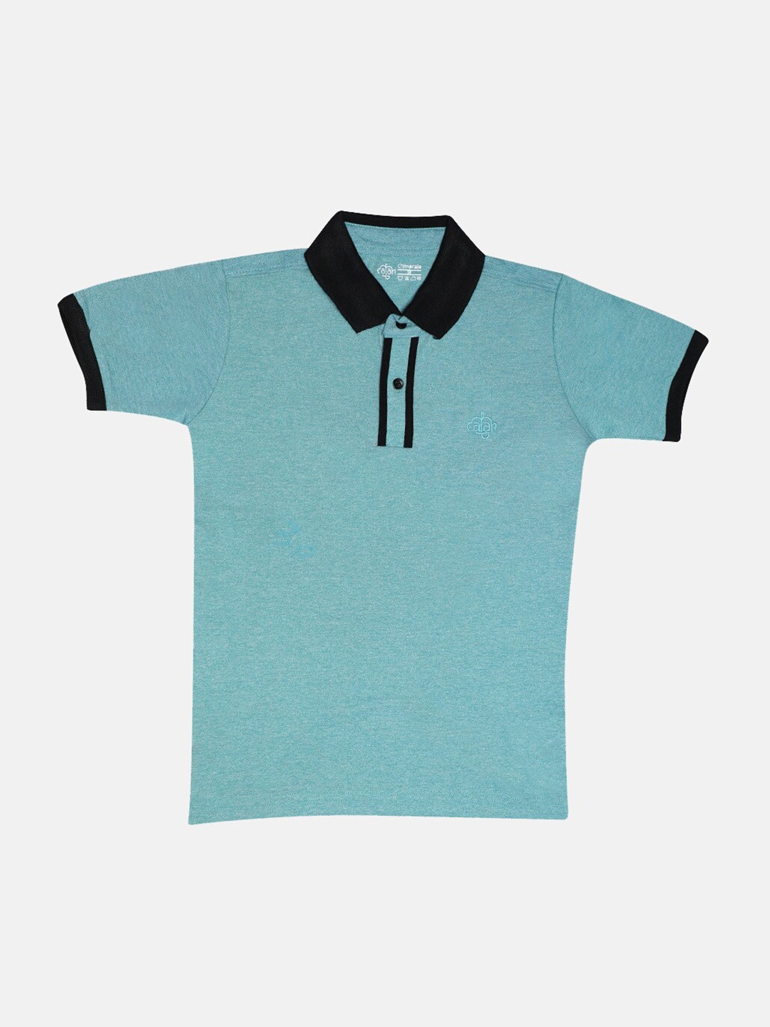

CHIMPRALA Boys Green Colourblocked High Neck Antimicrobial T-shirt