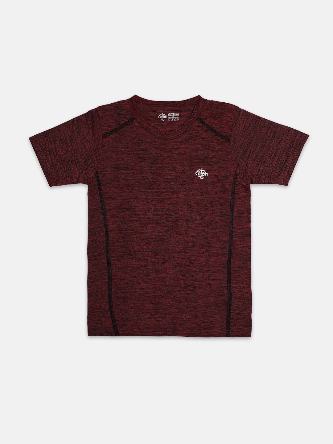 

CHIMPRALA Boys Maroon Solid Antimicrobial T-shirt