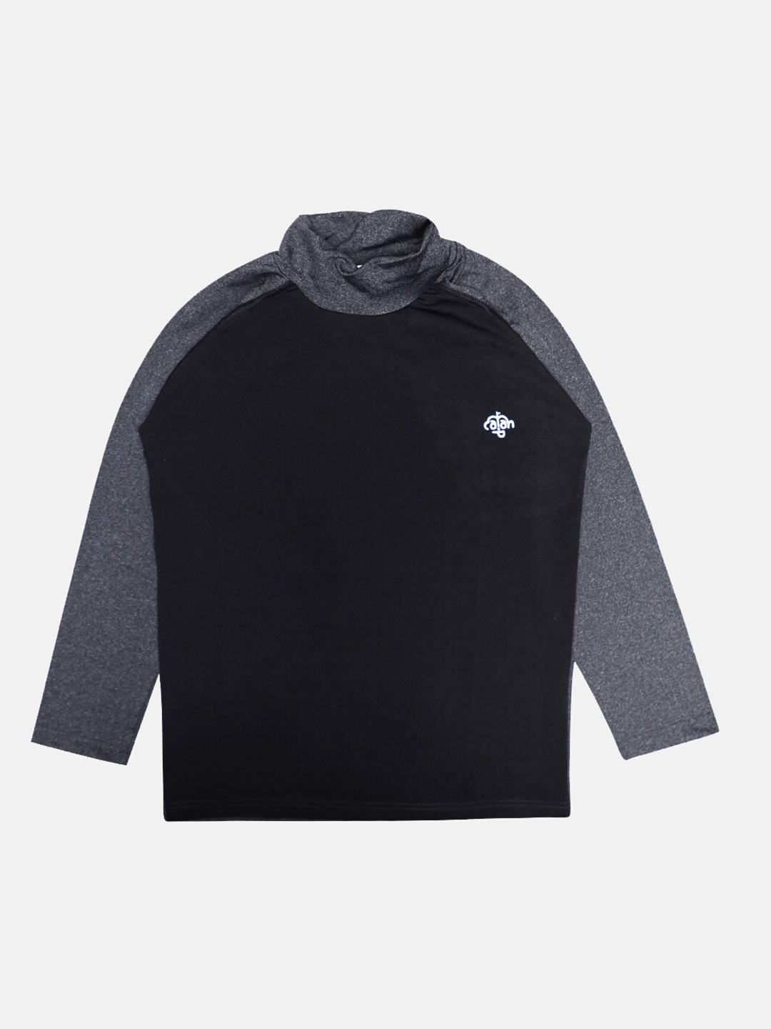 

CHIMPRALA Boys Black Polo Collar Antimicrobial Raw Edge T-shirt