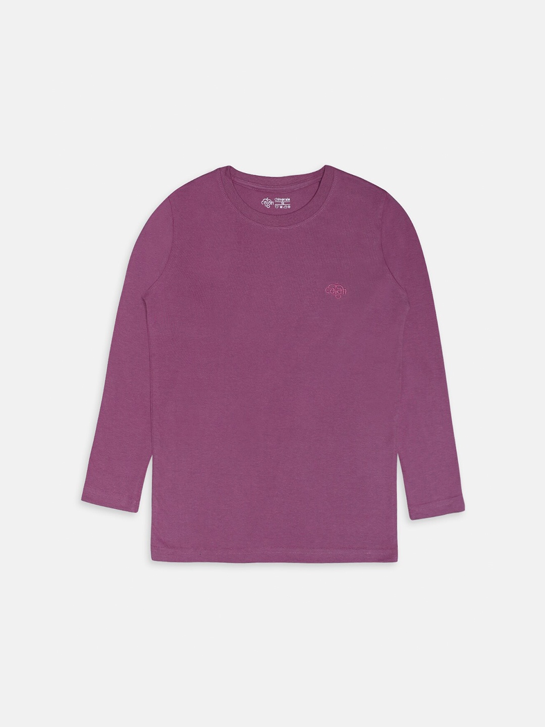 

CHIMPRALA Boys Purple Cotton Solid Antimicrobial T-shirt