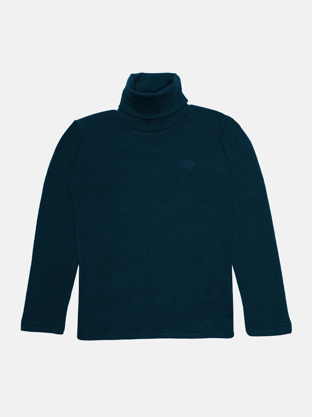 

CHIMPRALA Boys Navy Blue Pure Cotton Turtle Neck Antimicrobial T-shirt