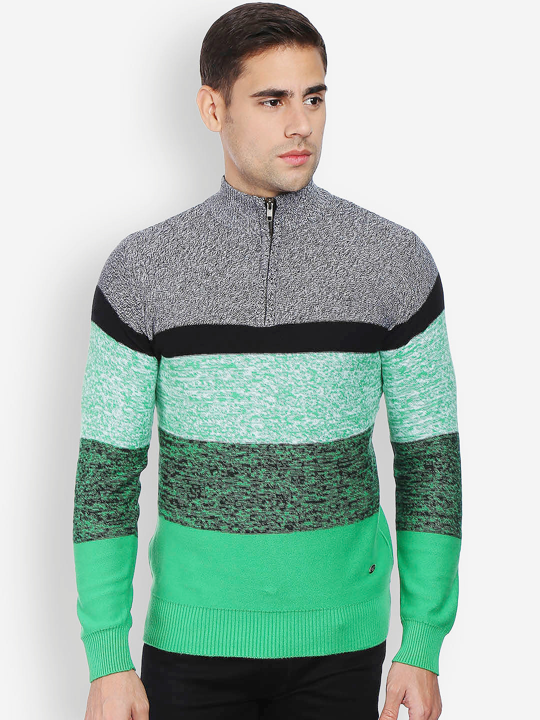 

Status Quo Green Striped Sweater