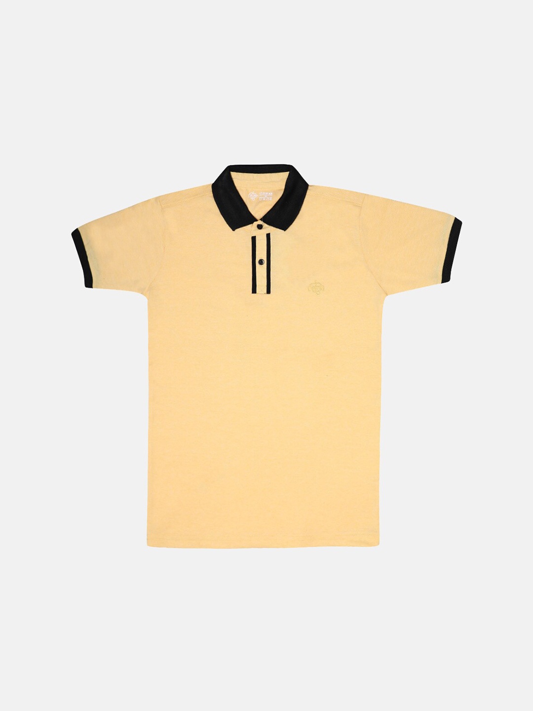 

CHIMPRALA Boys Yellow & Black Polo Collar Antimicrobial T-shirt