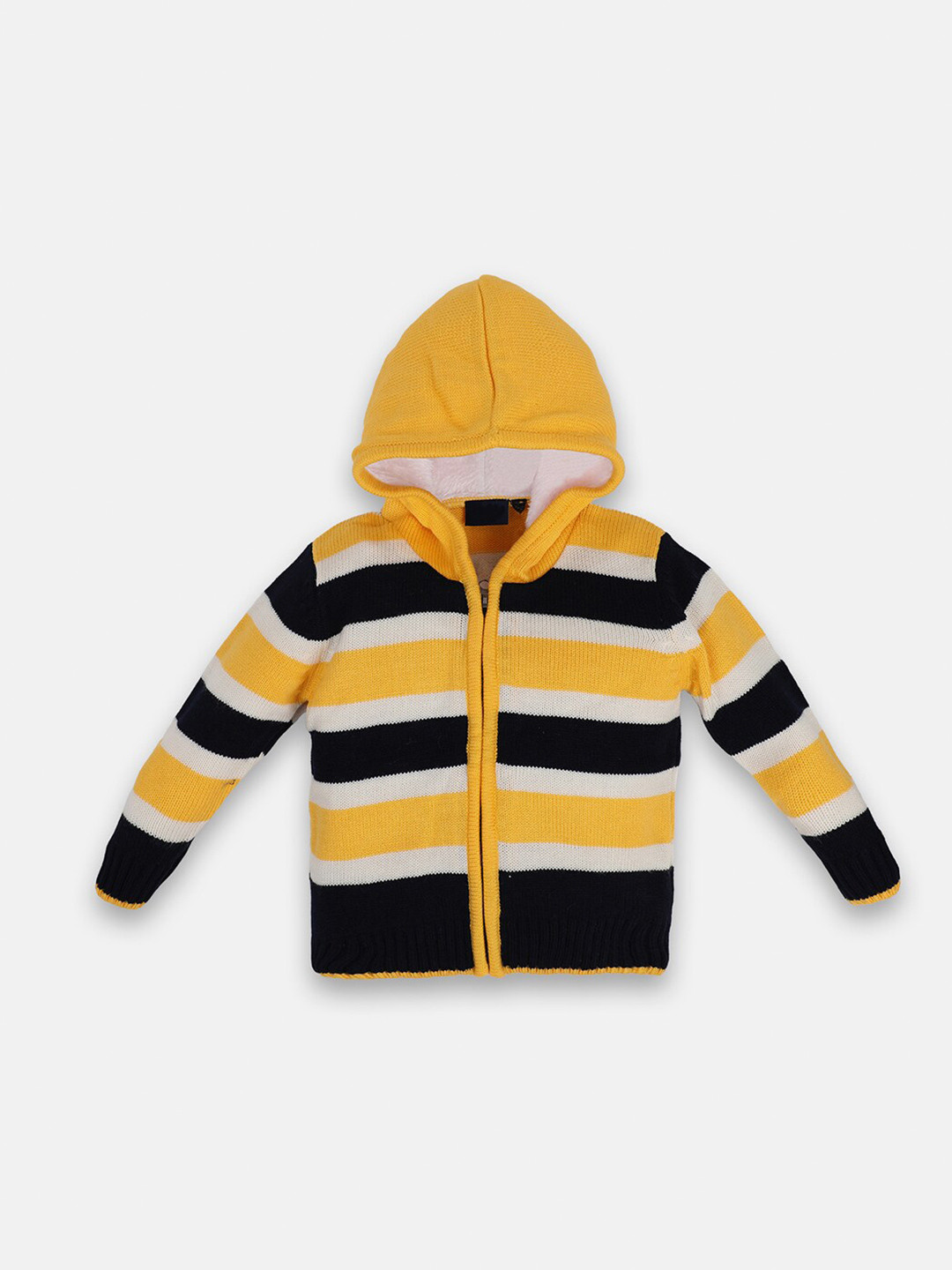 

CHIMPRALA Boys Yellow & Black Striped Front-Open