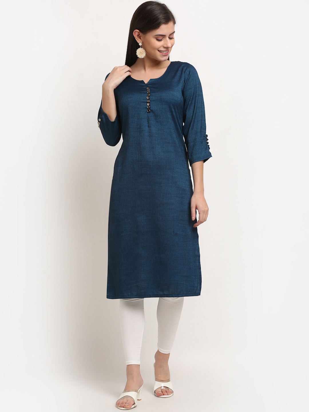 

GRACIT Women Blue Regular Kurta with Churidar
