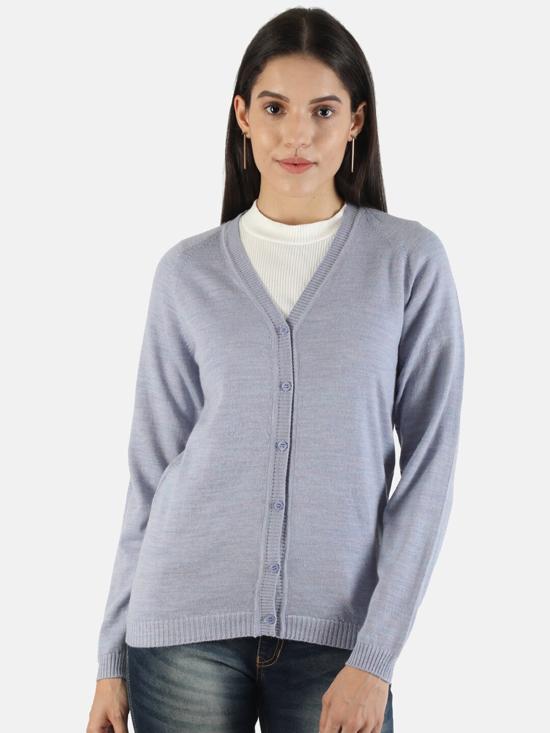 

Monte Carlo Women Blue Pure Wool Cardigan