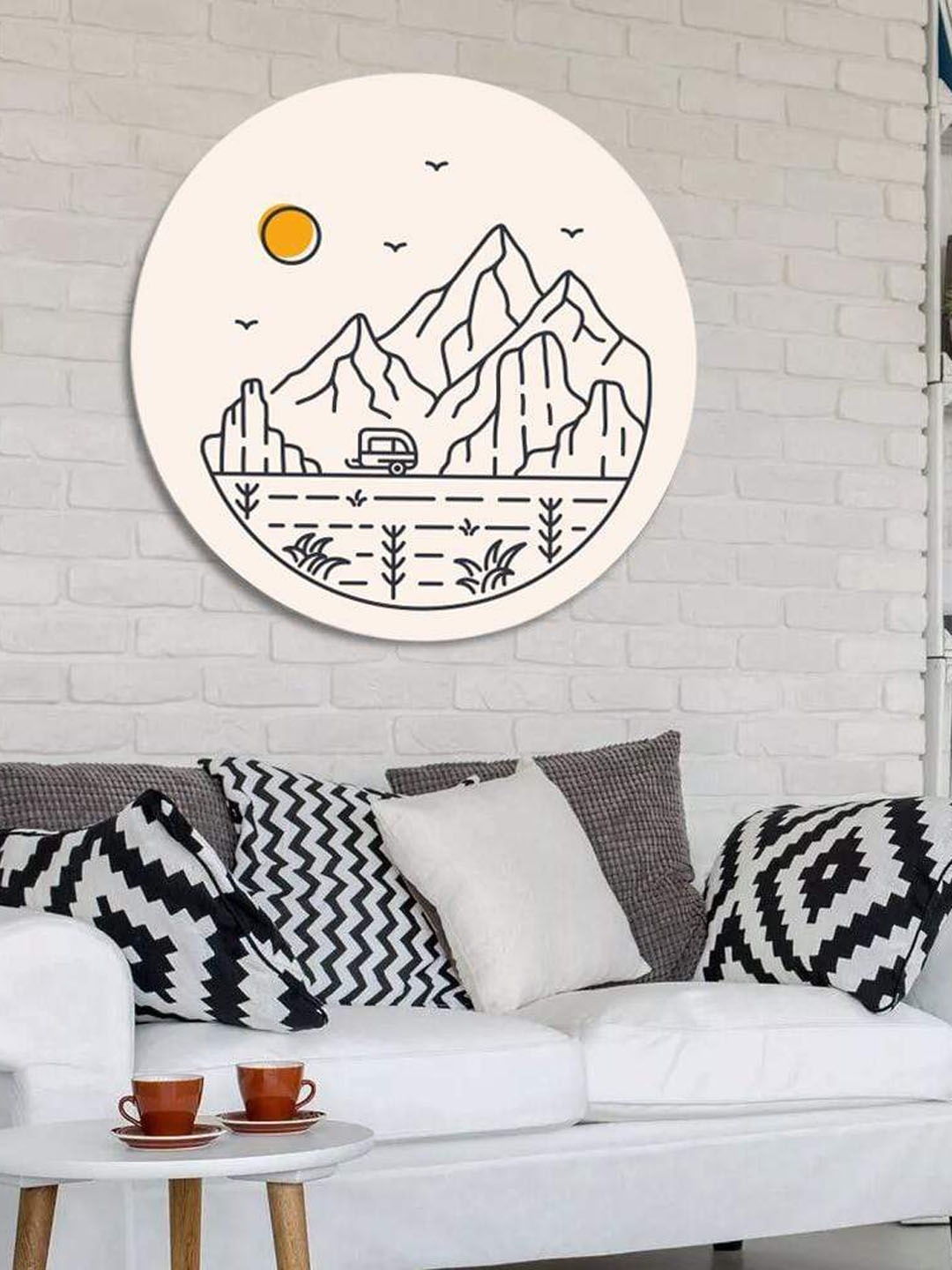 

THE ARTMENT Beige & Black City of Lines Canvas Matte Finish Wall Art