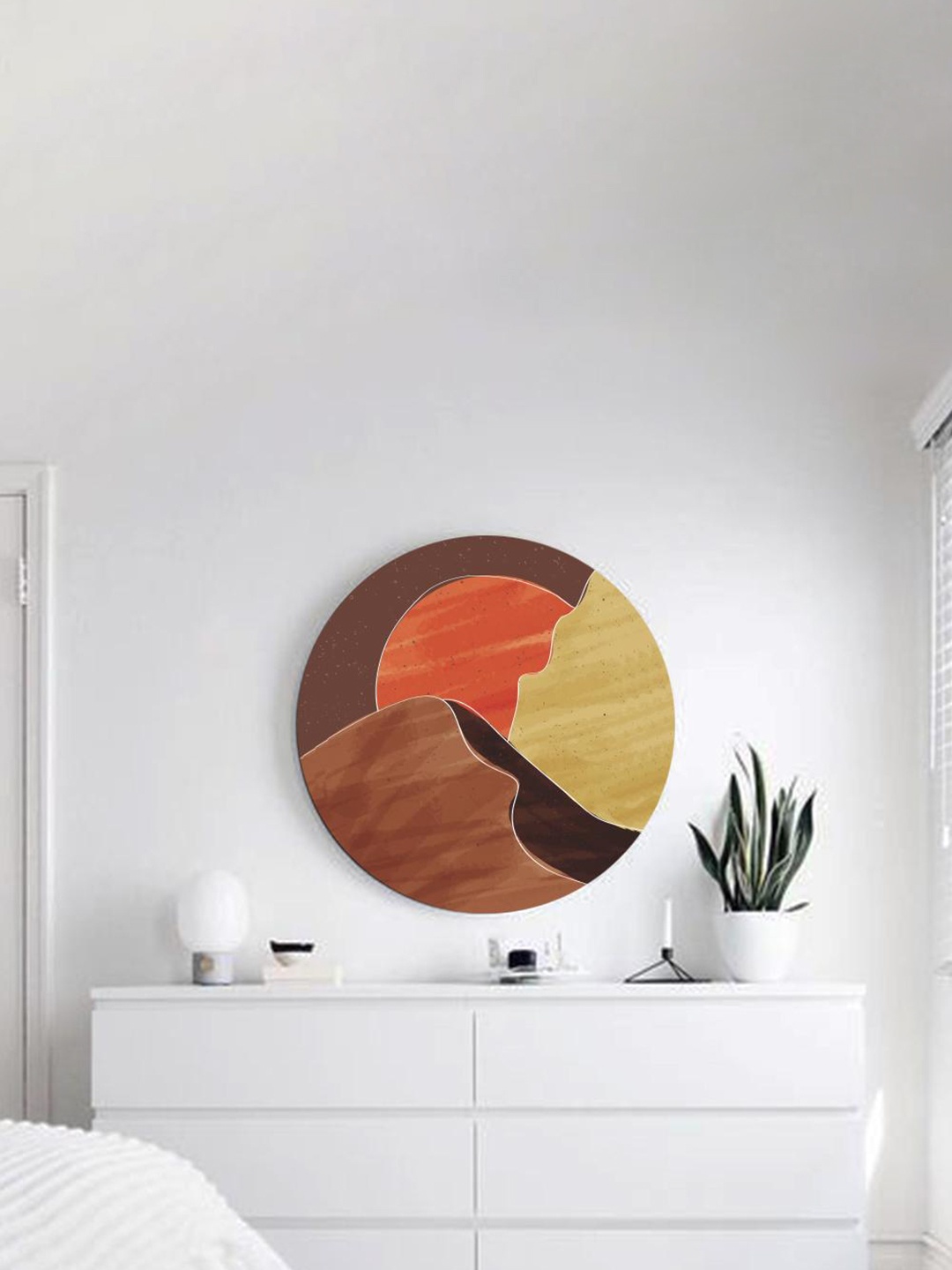 

THE ARTMENT Multicoloured A Simple World Matte Canvas Wall Art, Brown