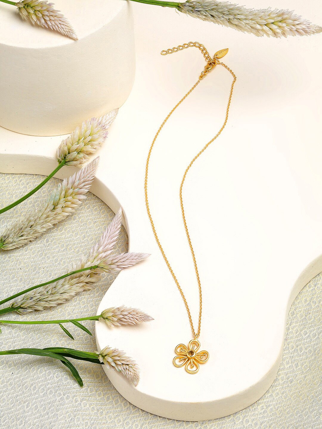 

Amaltaas Gold-Toned & Maroon Brass Gold-Plated Necklace