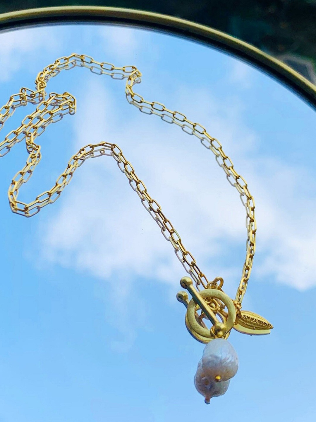 

Amaltaas Gold-Plated & White Brass Pearl Link Necklace