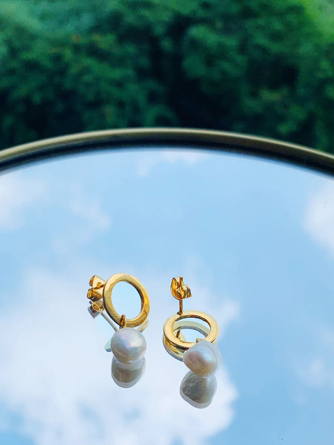 

Amaltaas White Gold-Plated Circular Pearl Studs Earrings