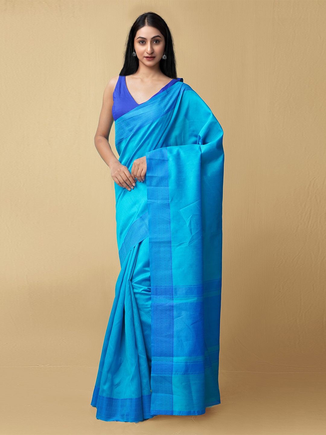 

Unnati Silks Women Blue Mysore Sico Saree